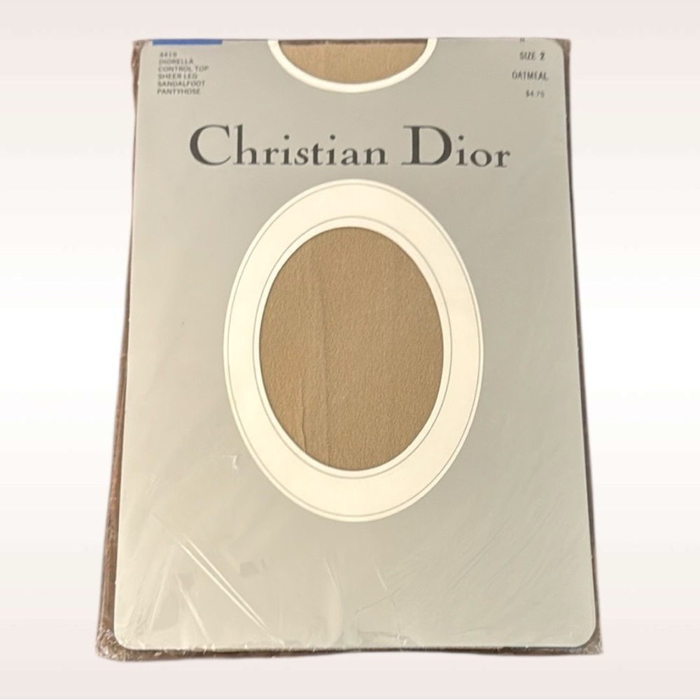 Vintage 1980s Christian Dior Diorella Oatmeal Oatmeal Nylon Pantyhose Size 2 New